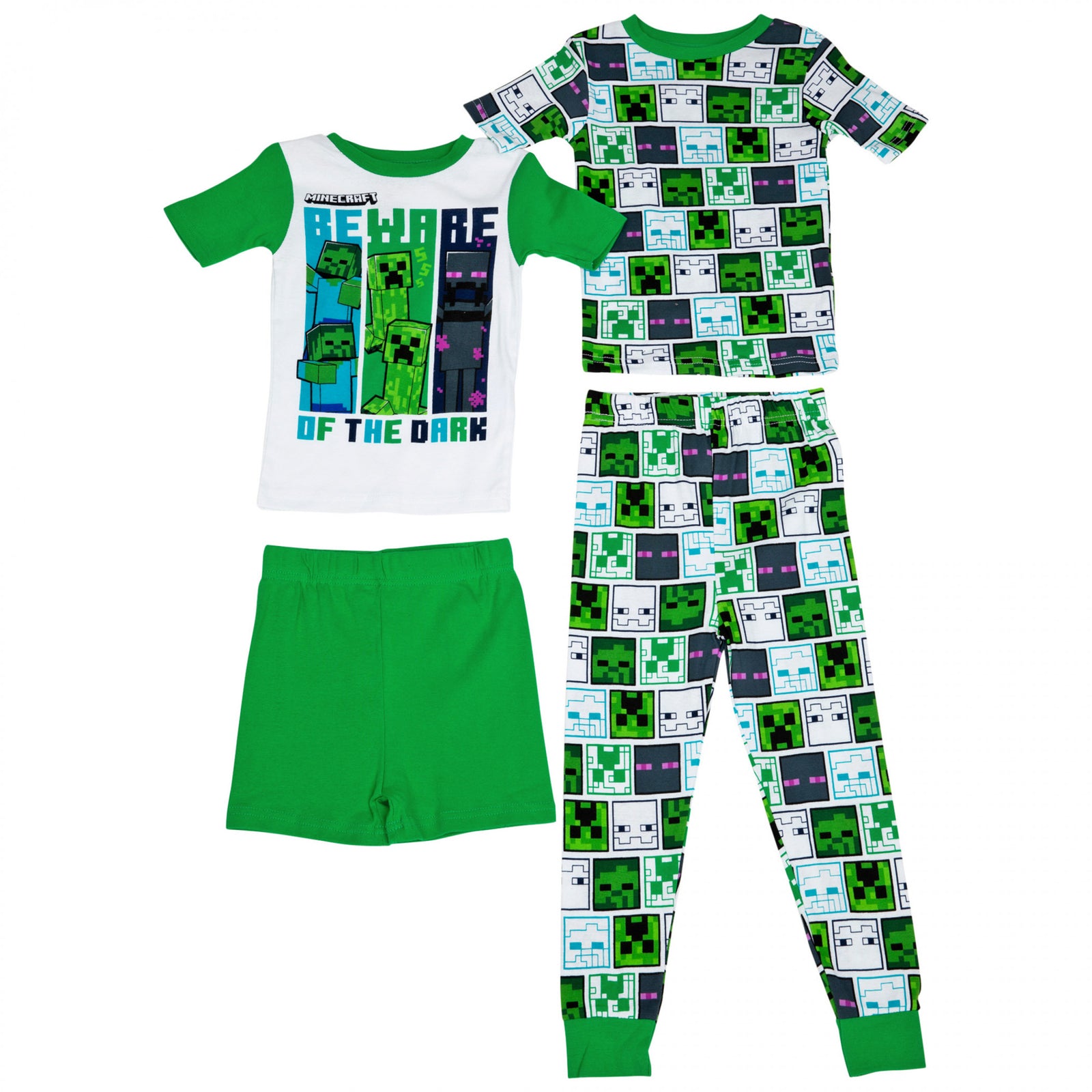 Minecraft Beware Enemies 4-Piece Short & Pants Pajama Set