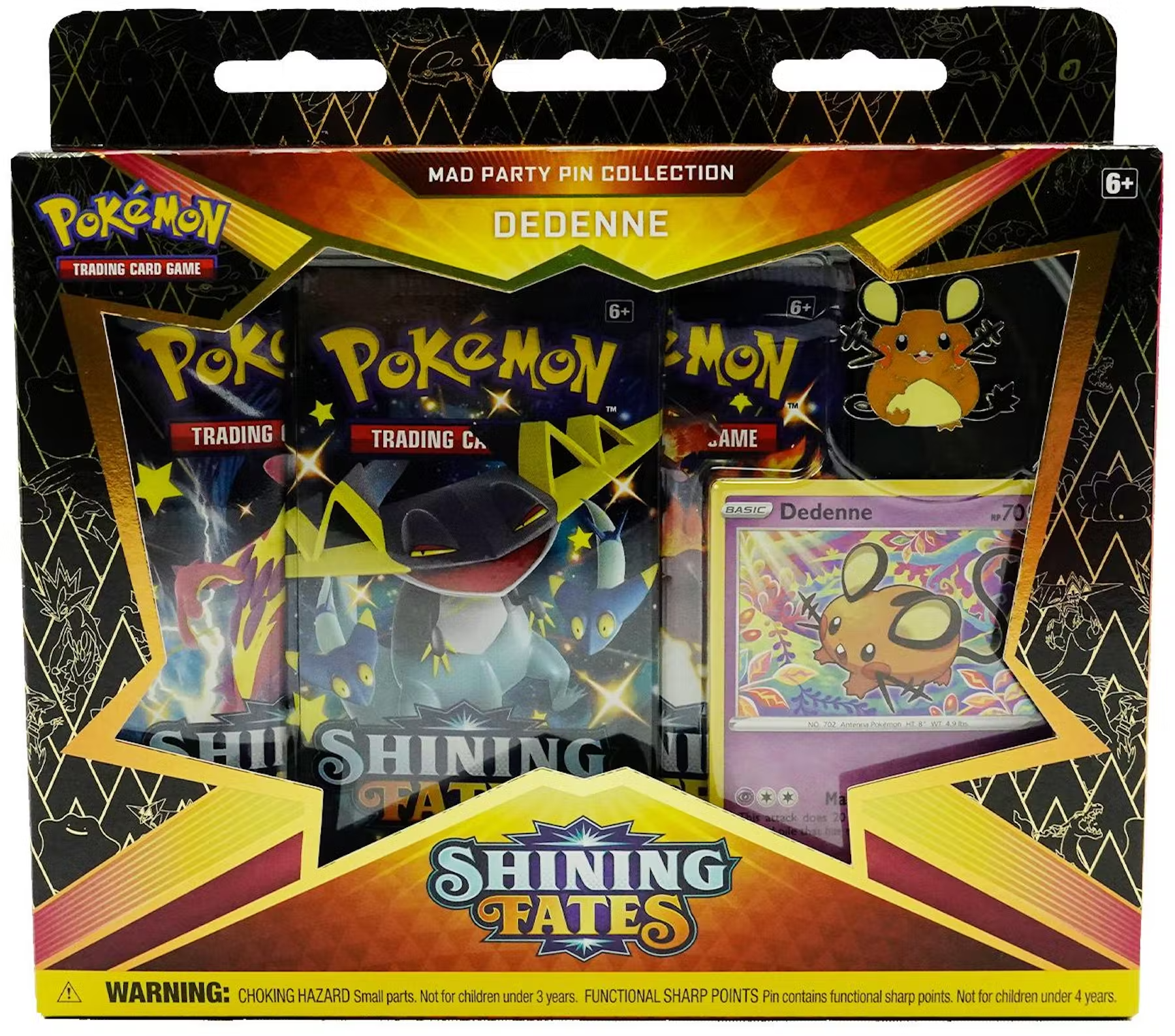 Pokemon Shining Fates Mad Party Pin Collection Dedenne