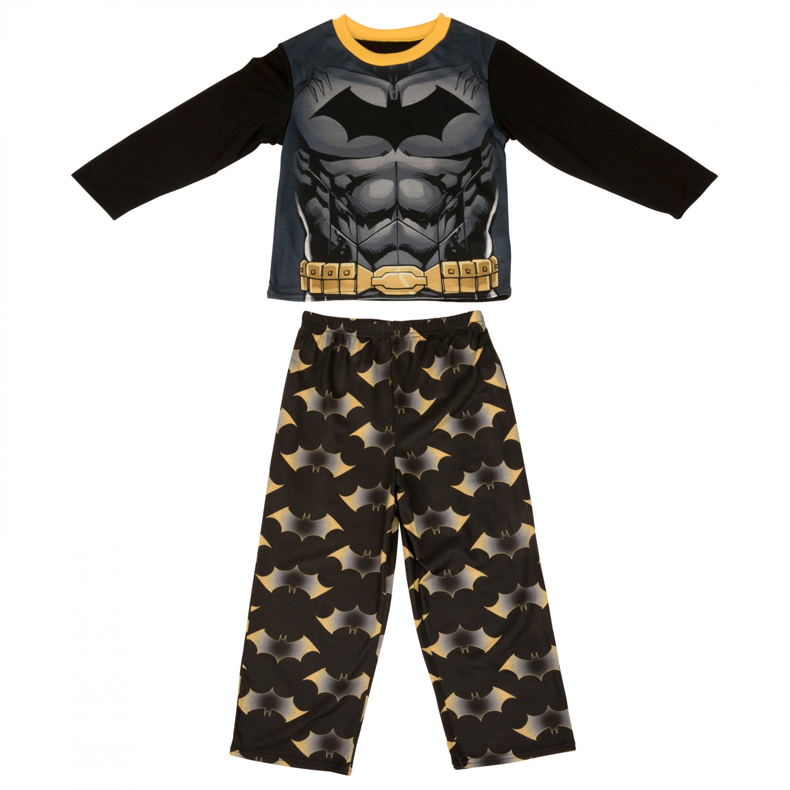 DC Comics Batman Costume Cosplay Long Sleeve 2-Piece Pajama Set